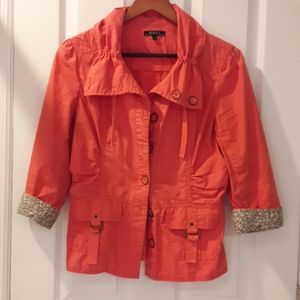Coral Pink/ orange jacket with adorable details